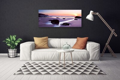 Canvas Wall art Beach landscape purple