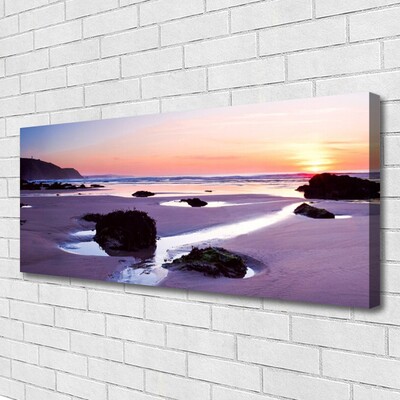 Canvas Wall art Beach landscape purple