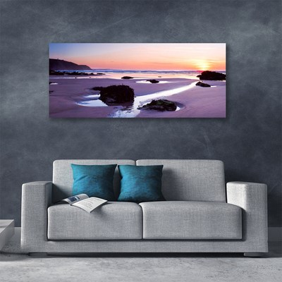 Canvas Wall art Beach landscape purple