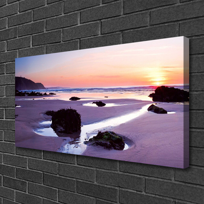 Canvas Wall art Beach landscape purple