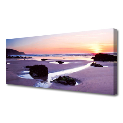 Canvas Wall art Beach landscape purple