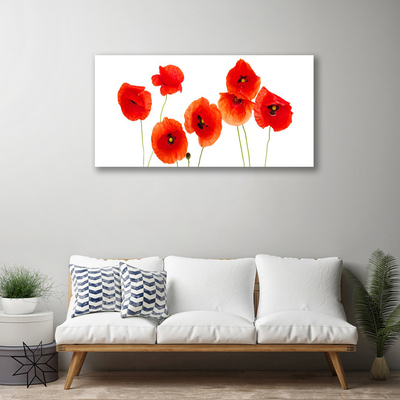 Canvas Wall art Poppies floral red black