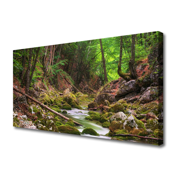 Canvas Wall art Forest nature brown green