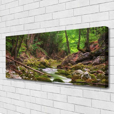 Canvas Wall art Forest nature brown green