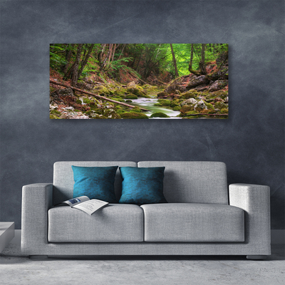 Canvas Wall art Forest nature brown green