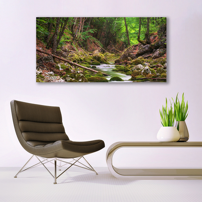 Canvas Wall art Forest nature brown green