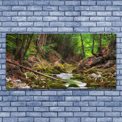 Canvas Wall art Forest nature brown green