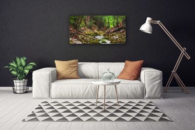 Canvas Wall art Forest nature brown green