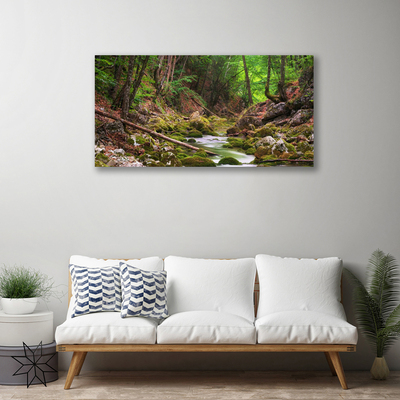 Canvas Wall art Forest nature brown green