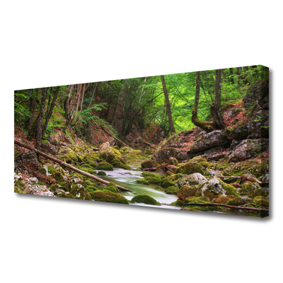 Canvas Wall art Forest nature brown green