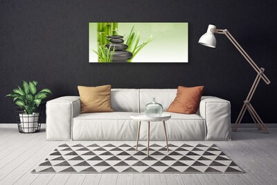 Canvas Wall art Bamboo grasses floral green black