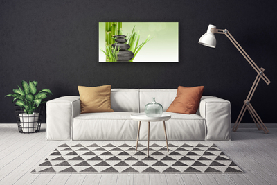 Canvas Wall art Bamboo grasses floral green black