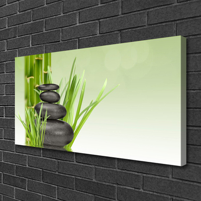 Canvas Wall art Bamboo grasses floral green black