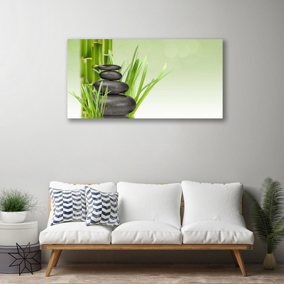 Canvas Wall art Bamboo grasses floral green black