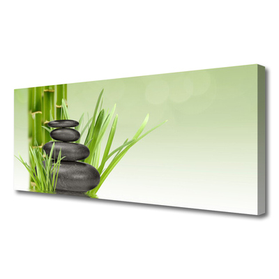 Canvas Wall art Bamboo grasses floral green black