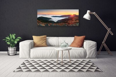 Canvas Wall art Booked landscape brown grey white yellow