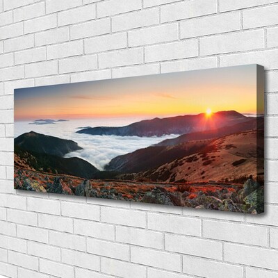 Canvas Wall art Booked landscape brown grey white yellow