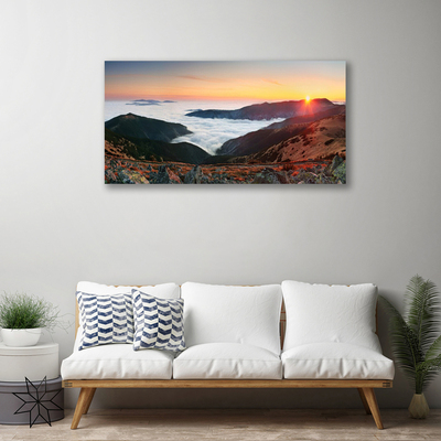 Canvas Wall art Booked landscape brown grey white yellow