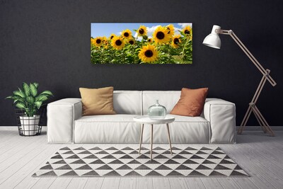 Canvas Wall art Sunflowers floral brown yellow green