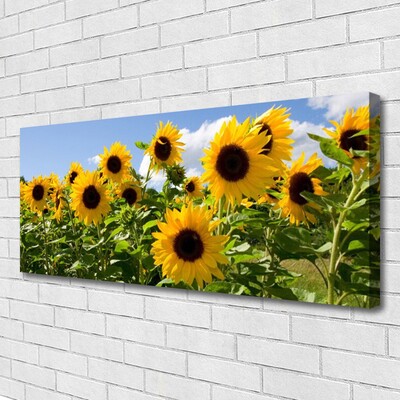 Canvas Wall art Sunflowers floral brown yellow green