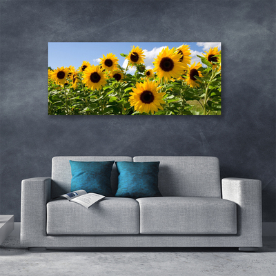 Canvas Wall art Sunflowers floral brown yellow green