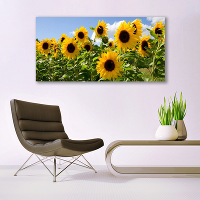 Canvas Wall art Sunflowers floral brown yellow green