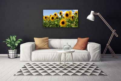 Canvas Wall art Sunflowers floral brown yellow green