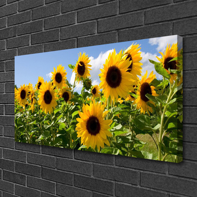 Canvas Wall art Sunflowers floral brown yellow green