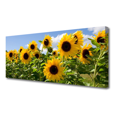 Canvas Wall art Sunflowers floral brown yellow green