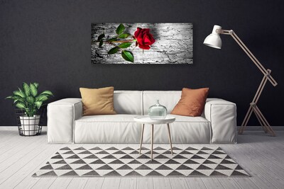 Canvas Wall art Rose floral red green