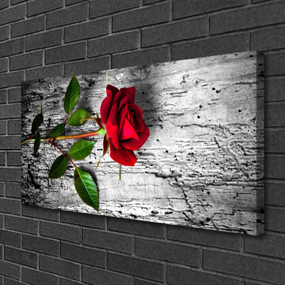 Canvas Wall art Rose floral red green