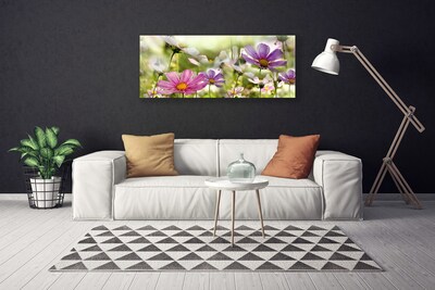 Canvas Wall art Flowers nature pink yellow green