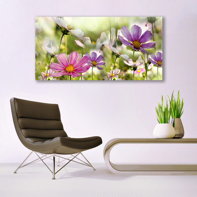 Canvas Wall art Flowers nature pink yellow green