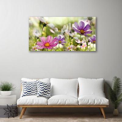 Canvas Wall art Flowers nature pink yellow green