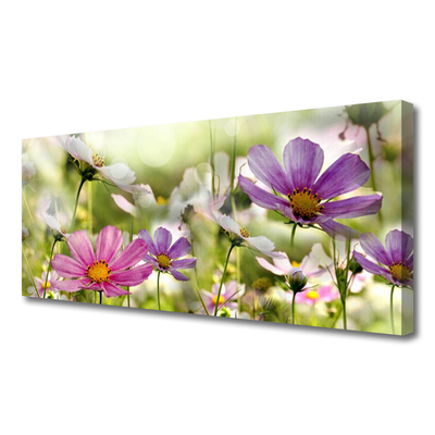 Canvas Wall art Flowers nature pink yellow green