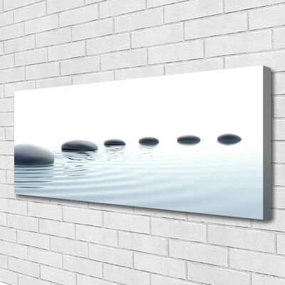 Canvas Wall art Stones water art grey blue white