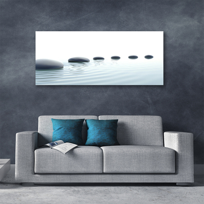 Canvas Wall art Stones water art grey blue white