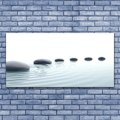 Canvas Wall art Stones water art grey blue white