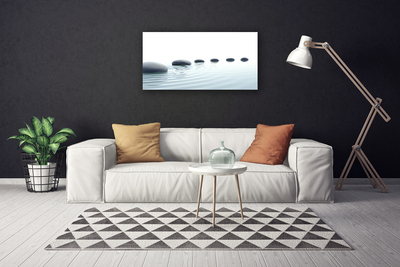 Canvas Wall art Stones water art grey blue white