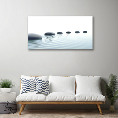 Canvas Wall art Stones water art grey blue white