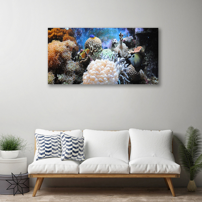 Canvas Wall art Coral reef nature grey white yellow