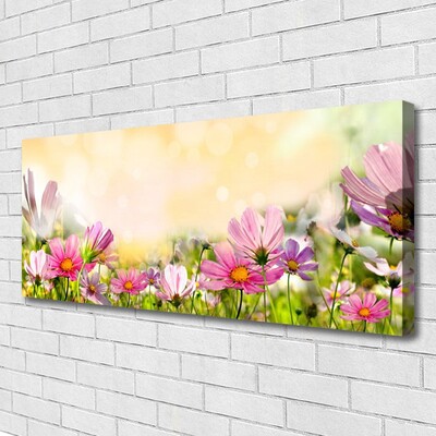 Canvas Wall art Flowers nature pink yellow green