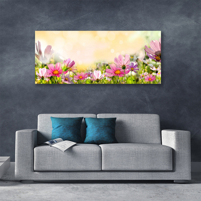 Canvas Wall art Flowers nature pink yellow green