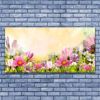 Canvas Wall art Flowers nature pink yellow green