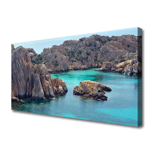 Canvas Wall art Gulf landscape blue grey