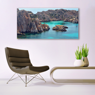 Canvas Wall art Gulf landscape blue grey