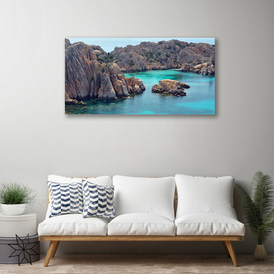 Canvas Wall art Gulf landscape blue grey