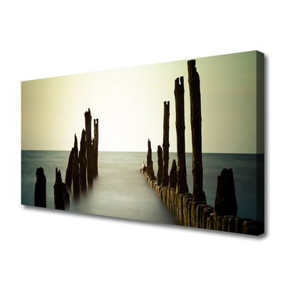 Canvas Wall art Sea landscape grey blue