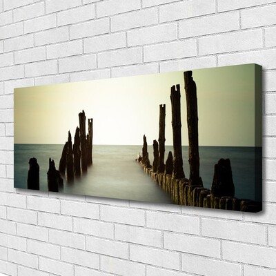 Canvas Wall art Sea landscape grey blue