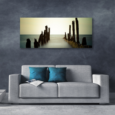 Canvas Wall art Sea landscape grey blue